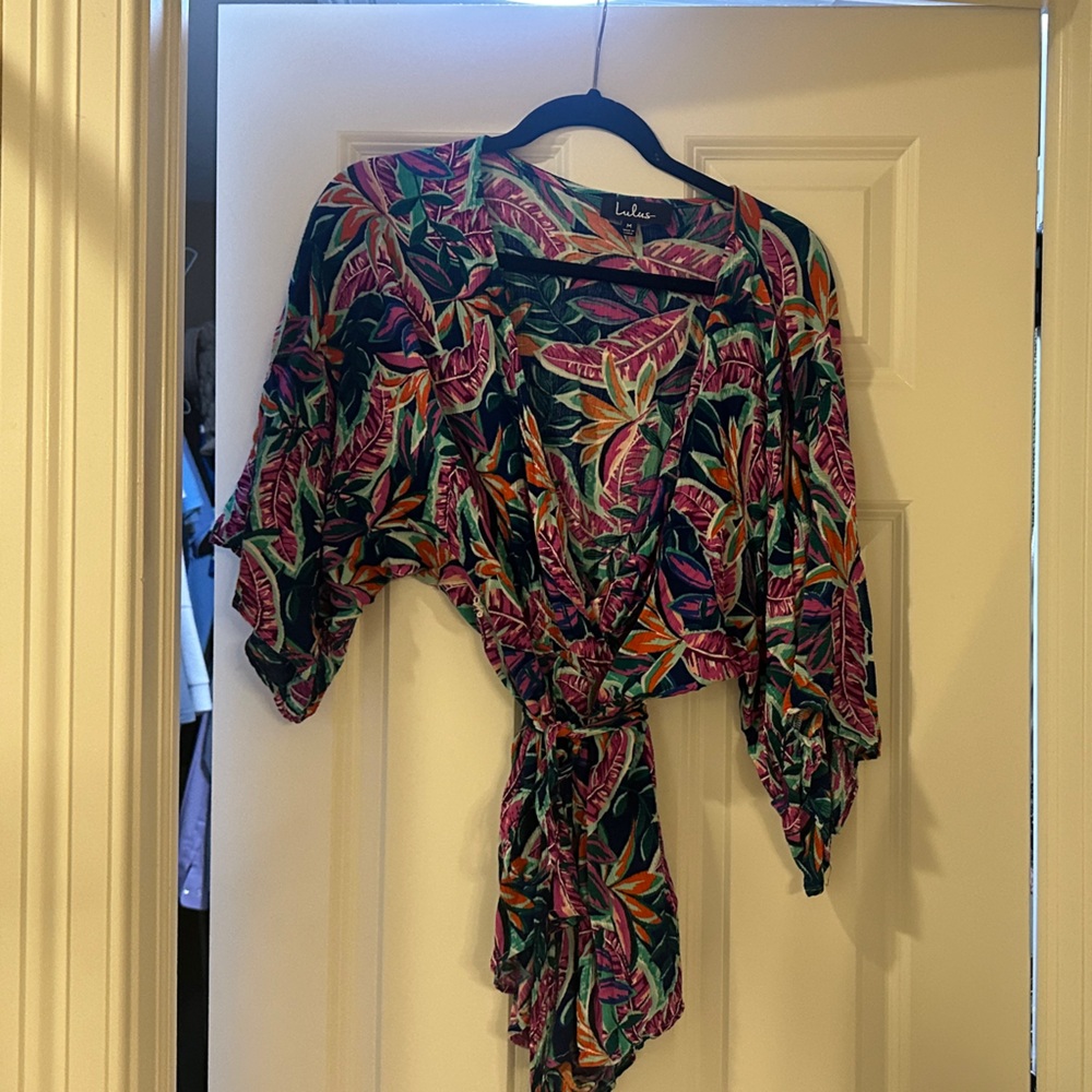 Lulu's Multicolor Tropical Print Jumpsuit